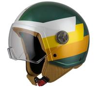 Casco Abierto MINIJET Modelo Zeta 2 BANDI Musgo&Gold