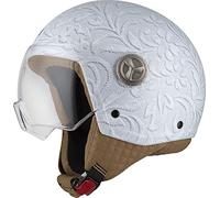 NZI Zeta 2 Casco Abierto MINIJET, Unisex-Adult, Brocado White, S