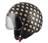Casco Abierto MINIJET Modelo Zeta 2 Flor Black