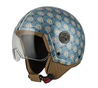 Casco Abierto MINIJET Modelo Zeta 2 Flor Blue
