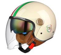 Casco Abierto Motocicleta 3/4 CNNGU, Casco Unisex-Adulto, Estilo Retro Vintage, Aprobado Dot/ECE, Color D