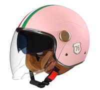 Casco Abierto Motocicleta 3/4 CNNGU, Casco Unisex-Adulto, Estilo Retro Vintage, Aprobado Dot/ECE, Talla L(59~60cm), Color E