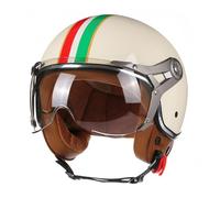 Casco Abierto Retro 3/4, Casco De Motocicleta con Visera para Adultos, Hombres Y Mujeres, Certificado Ece D,M:57-58CM