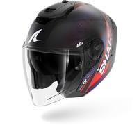 Shark RS Carbon Speed-Tech Mat Casco, Carbono/azul/rojo, Talla L (59/60)