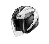 SHARK Casco jet Skwal i3 Mekarium abierto Negro/Blanco/Cromado Talla XL Femenino