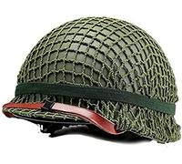 Casco Acero M1 WW2 US, WWII Equipo Militar Segunda Guerra Mundial Casco Imitación con Cubierta Red