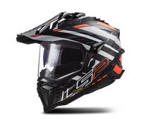LS2 MX701 Explorer Carbon Edge, casco enduro M male Negro/Naranja/Blanco