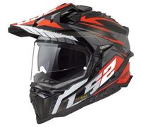 LS2 MX701 Explorer Spire Casco de motocross, negro/gris/rojo, Talla XS (53/54)