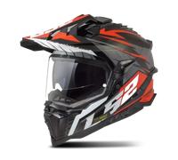 LS2, Casco Moto Cross EXPLORER SPIRE Black Titanium Red, L