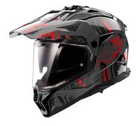 Casco Adventure LS2 MX702 PIONEER II Crazy Negro Gris Rojo S