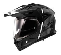 LS2 MX702 Pioneer II Hill Casco de motocross, negro mate/blanco, Talla XXL (63/64)