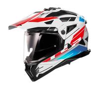 LS2 casco de motocross Pioneer II Namib white blue red L