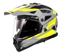LS2 MX702 Pioneer II Namib Casco de motocross, Gris mate/amarillo neón, Talla XS (53/54)