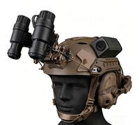 Casco Airsoft Rápido, Gafas NV Simulador Falso + Auricular Militar, Señal Ladybird Impermeable para Caza, Paintball y Guerra