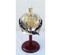 Casco alemán prusiano de acero y latón, casco Pickelhaube de oficial militar, réplica del casco