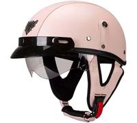 Casco Alemán Semiabierto, Casco Vintage Abierto para Motocicleta, Medio Casco con Hebillas De Liberación Rápida, Casco Vintage con Certificación ECE para Ciclomotores. F,L60-61CM