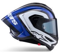 Alpinestars Supertech R10 Arius Carbon Casco, Negro/Blanco/Azul, Talla L (59/60)
