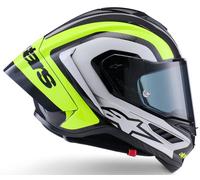 Alpinestars Supertech R10 Arius Casco, negro-blanco-amarillo, tamaño L para Hombres