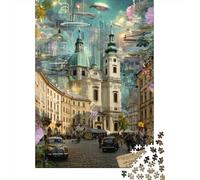 Casco Antiguo de Lviv Puzzle Adultos 1000 Piezas para Decoración del Hogar EduGatoional Game Cumpleaños Juego De Rompecabezas Relajación Y Sabiduría 1000pcs (75x50cm)