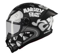 Casco AXXIS Fenix Angry Face Gris Mate - Casco de Moto Integral Unisex Hombre y Mujer - Homologado ECE 22.06 (L)