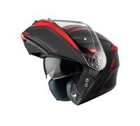 Casco AXXIS Modular FU406BSV Storm S SV Genuine B5, Gafa Solar, Rojo, Negro Mate T-XS