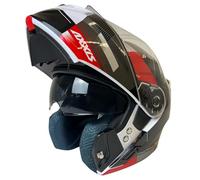 Casco AXXIS Modular FU406BSV Storm S SV Grip D5, Gafa Solar, Blanco, Rojo, Gris Talla-M