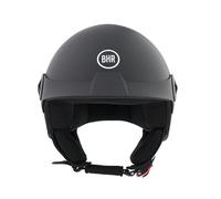 Casco BHR Demi-Jet 833 Peak, Casco de Scooter Ligero y Compacto Homologado ECE 22.06, Peso y Dimensiones Reducidas y Diseño Minimalista para una Máxima Funcionalidad, Negro Mate, L