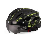 Casco Bicicleta Adulto, Casco Patinete Electrico, Casco Protector con Visera Magnética, 18 Orificios de Ventilación, Casco de Ciclismo Ajustable para Hombres y Mujeres