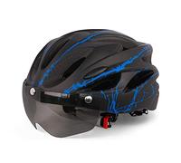 Casco Bicicleta Adulto, Casco Patinete Electrico, Casco Protector con Visera Magnética, 18 Orificios de Ventilación, Casco de Ciclismo Ajustable para Hombres y Mujeres