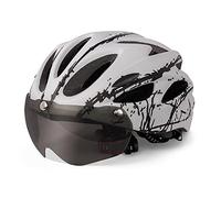 Casco Bicicleta Adulto, Casco Patinete Eléctrico con Visera Magnética, 18 Orificios de Ventilación Transpirables, Casco de Ciclismo, Casco Protector Ajustable para Hombre y Mujer (A)