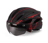 Casco Bicicleta Adulto, Casco Patinete Eléctrico con Visera Magnética, 18 Orificios de Ventilación Transpirables, Casco de Ciclismo, Casco Protector Ajustable para Hombre y Mujer (D)