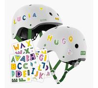 Casco Bicicleta Niño OLSSON Casco Infantil - Talla Ajustable S/M (48-50) M/L (50-52) - Protección 360º - Forro Desmontable - Ventilación - para Bicis, Skate, Patinetes y Patines (Blanco/Verde, Small)