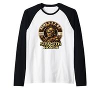 Casco Centurión Romano Fuerza Honor Antigua Roma 753 a.C. Camiseta Manga Raglan