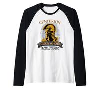 Casco Centurión Romano Fuerza Honor Antigua Roma 753 a.C. Camiseta Manga Raglan