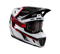 Casco con Gafas Leatt Kit Moto 7.5 V26 Blanco/Rojo (57-58 cm) M
