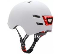 Casco con Luz LED Delantera y Trasera (Blanco) - YOUIN