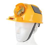 Casco con Ventilador Solar y Luz, Casco de Seguridad Transpirable y Ventilado Casco de Construcción Ajustable para Hombre para Construcción y Mejora del Hogar, Faro Impermeable