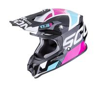 Scorpion VX-16 Evo Air Analog Casco de motocross, negro-rosa, tamaño M para Hombres