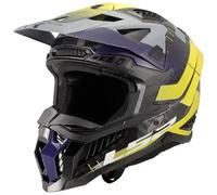 LS2 MX703 X-Force Galuo Carbon Casco de motocross, gris-amarillo, tamaño S para Hombres