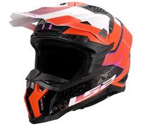 casco cross ls2 mx703 carbon x-force galuo - naranja XXL