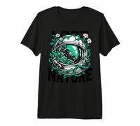 Casco de Astronauta perdido en la Naturaleza - Arte Espacial cósmico Camiseta Premium