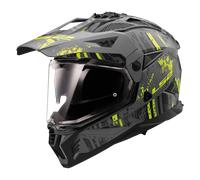 LS2 MX702 Pioneer II Crazy Casco de motocross, gris-amarillo, tamaño M