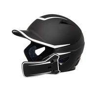 Casco de bateo CHAMPRO Hx Legend Plus para adulto con protector de mandíbula universal - HXM2JGBS, mayor, Negro, Blanco