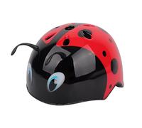 Casco de bicicleta 3D Ladybug para niños, portátil, casco de ciclismo de carretera para niños, talla S, rojo y negro