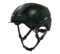 ABUS Urban Helmet HUD-Y - con luz LED Trasera magnética y Recargable y Cierre magnético - Casco de Bicicleta Moderno para Uso Diario - para Hombres y Mujeres - Verde, Talla L