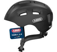 ABUS Casco de bicicleta Youn-I 2.0 – con luz – para niños y adolescentes 48–54 cm negro mate