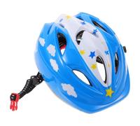 Casco de Bicicleta Ajuste y Ventilación Azul Blanco | Pvc, Absorción de Impactos, Uso Exterior y Tabla, para Patinaje, Bmx y Ciclismo Infantil