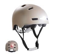 Casco de Bicicleta Arena Mate Crazy Safety con Luz Delantera y Trasera USB | Casco de Bici de Ciudad para Hombres y Mujeres, Casco Urbano para Patinete, Skate, Patines y Bicis BMX | Talla L(57-61cm)