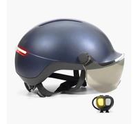 Casco de bicicleta con visera luminosa y luces intermitentes Overade Life ( Deep Blue / Única )