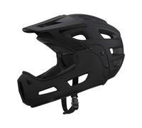Casco de Bicicleta de montaña Casco de Bicicleta Integral Casco de Ciclismo para Hombres Adultos con Protector de Barbilla Desmontable y Visera para Ciclismo de montaña (Negro)